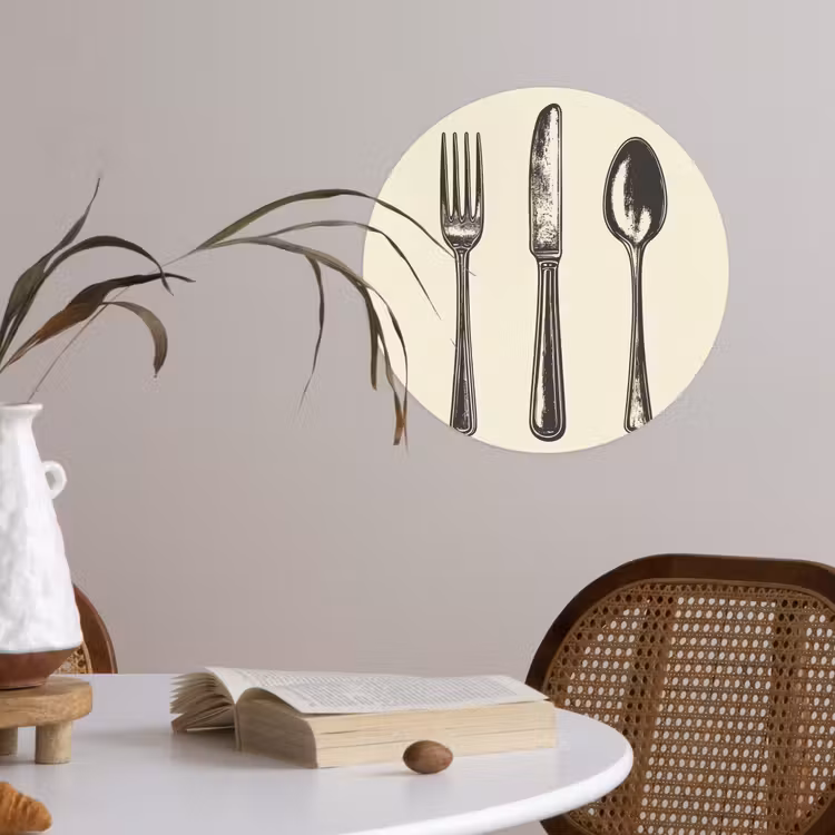 Behangcirkel - Zwart - Illustratie - Bestek — 4