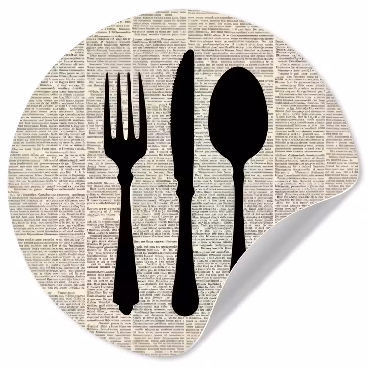 Behangcirkel - Zwart - Krant - Bestek — 1