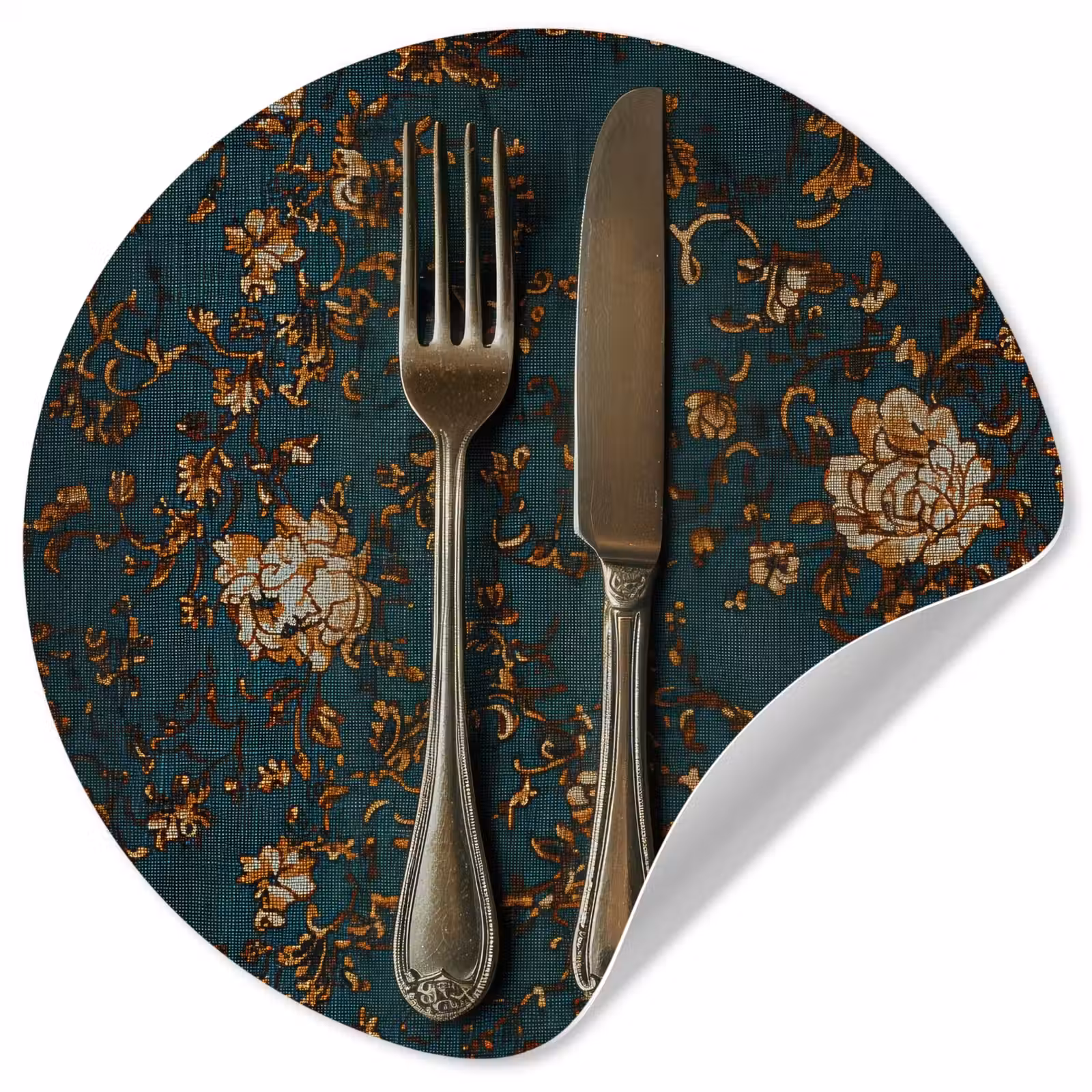Behangcirkel - Bloemen - Goud - Bestek — 1