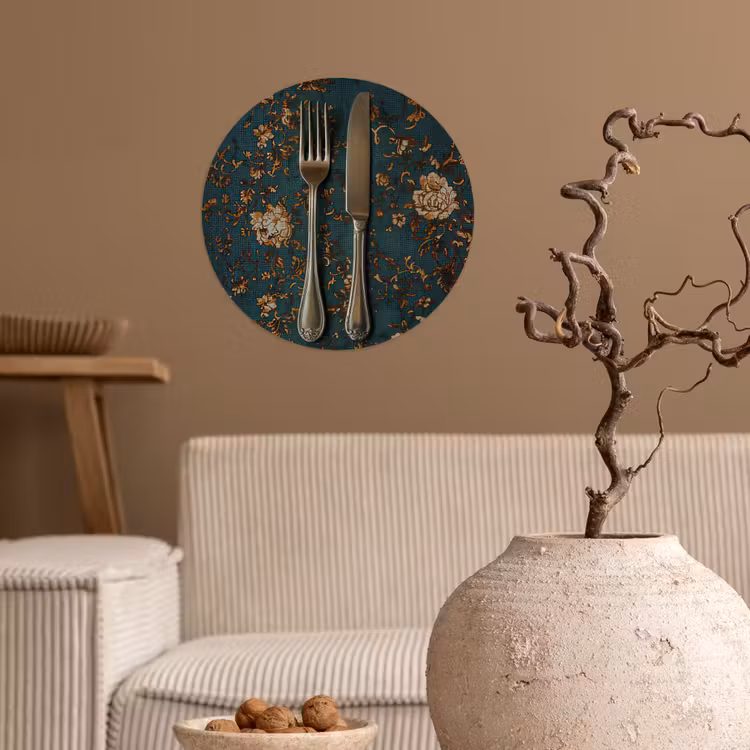 Behangcirkel - Bloemen - Goud - Bestek — 2