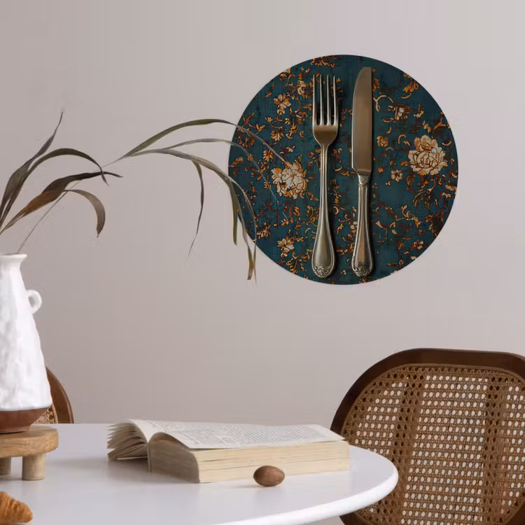 Behangcirkel - Bloemen - Goud - Bestek — 4