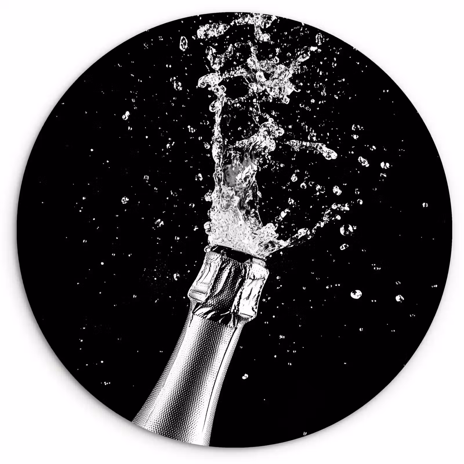 Muurcirkel - Champagne - Zwart - Spetters - Popping — 1