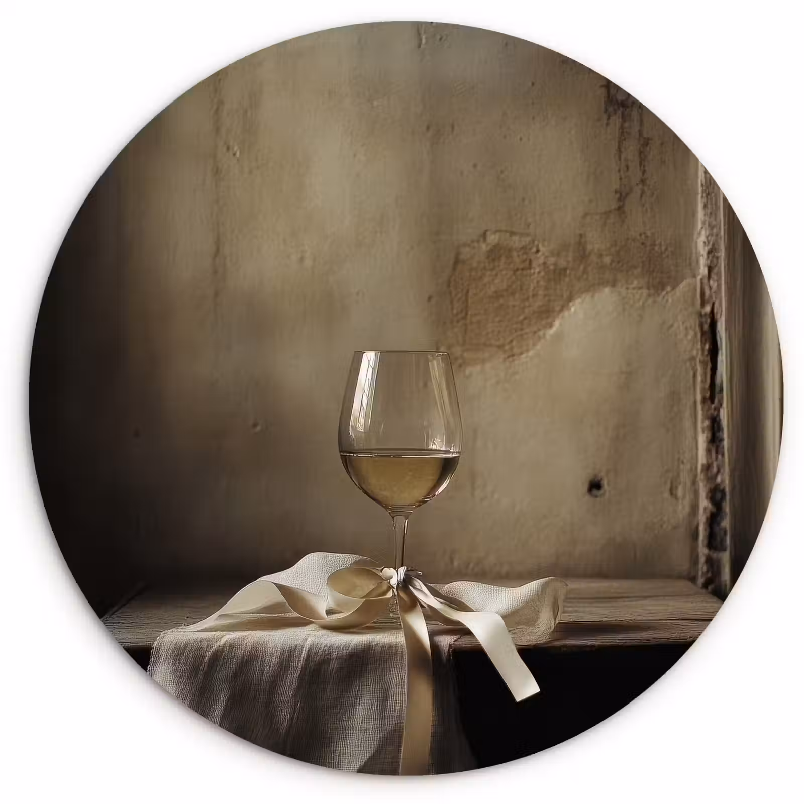 Muurcirkel - Strik - Beige - Witte - Wijn — 1