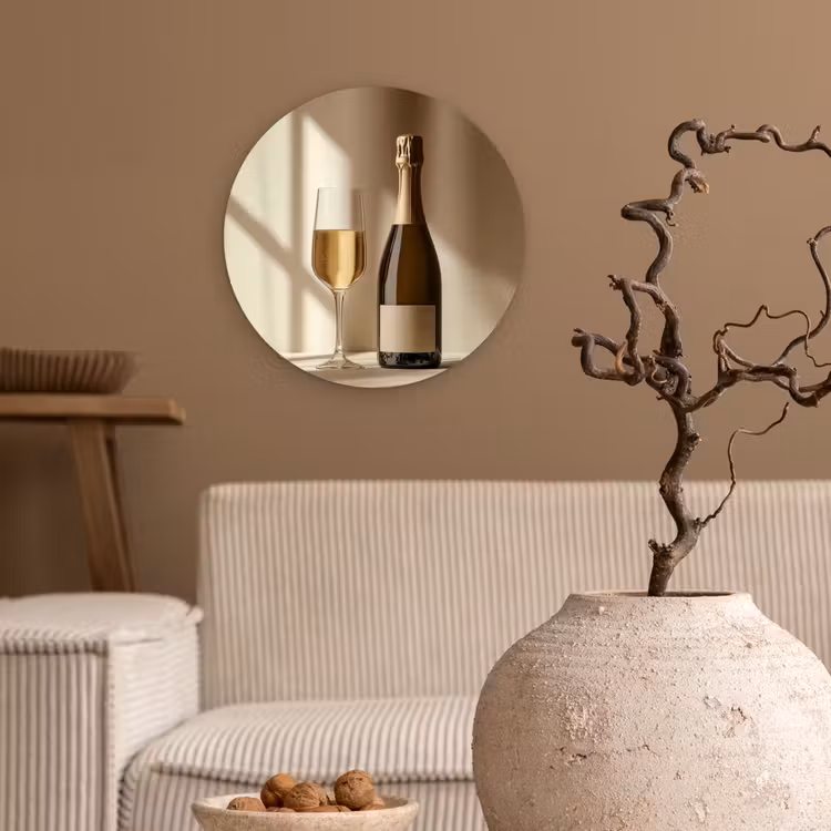 Muurcirkel - Champagne - Beige - Schaduw - Bubbels — 2