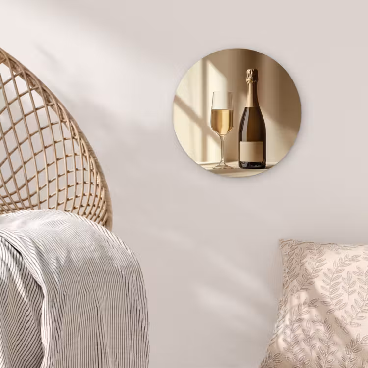 Muurcirkel - Champagne - Beige - Schaduw - Bubbels — 5