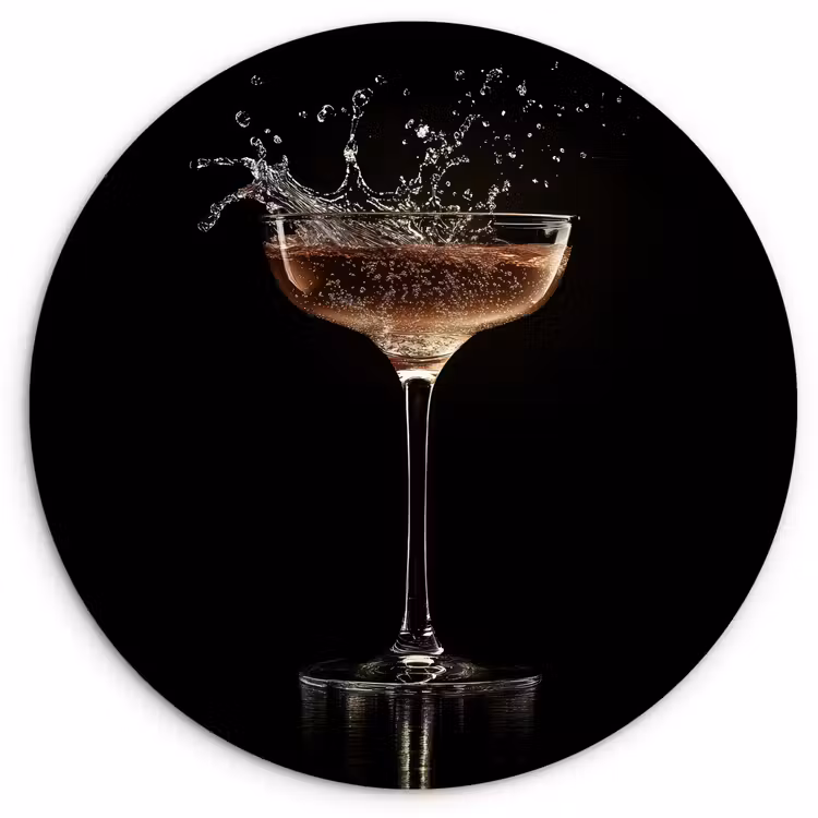 Muurcirkel - Cocktail - Zwart - Spetters - Glas — 1