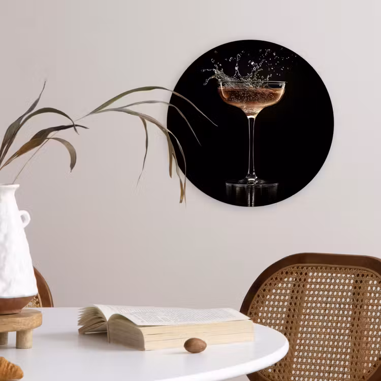 Muurcirkel - Cocktail - Zwart - Spetters - Glas — 4