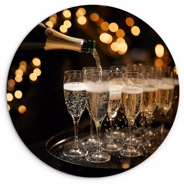 Muurcirkel - Lichtjes - Champagne - Glazen — 1