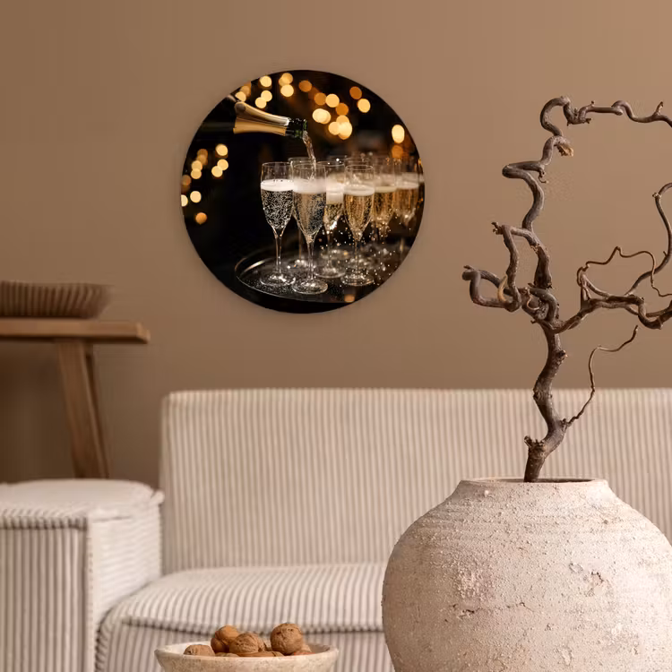Muurcirkel - Lichtjes - Champagne - Glazen — 2