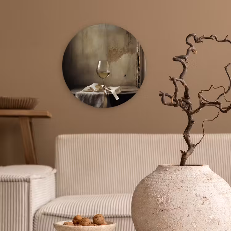 Muurcirkel - Strik - Beige - Witte - Wijn — 2