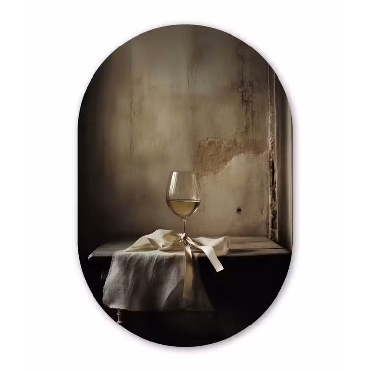 Muurovaal - Strik - Beige - Witte - Wijn — 2