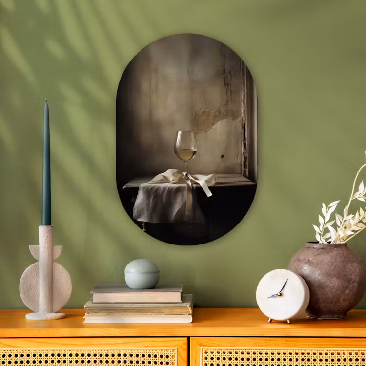 Muurovaal - Strik - Beige - Witte - Wijn — 3