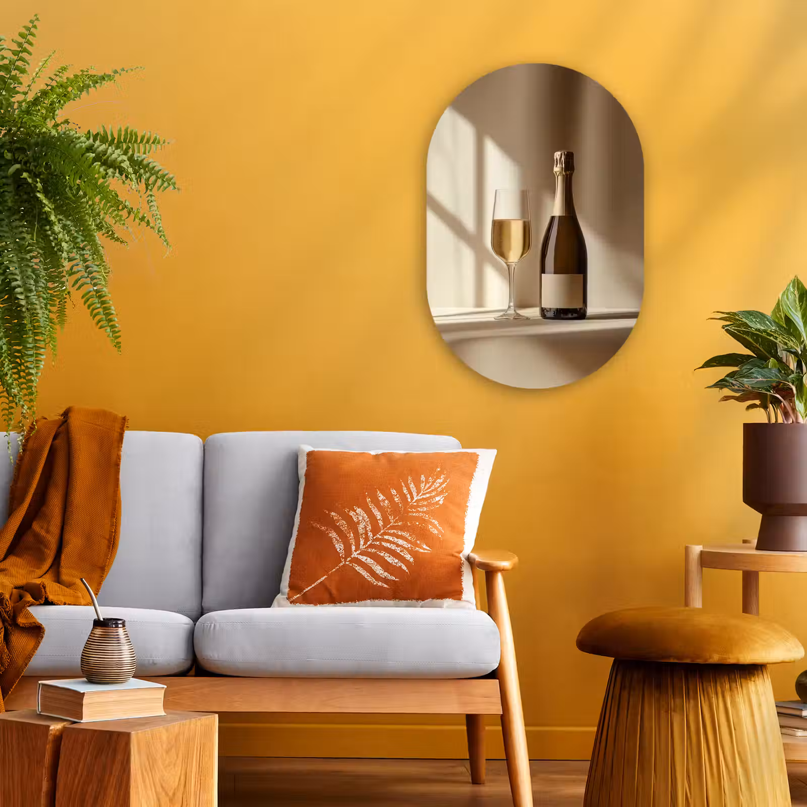 Muurovaal - Champagne - Beige - Schaduw - Bubbels — 1