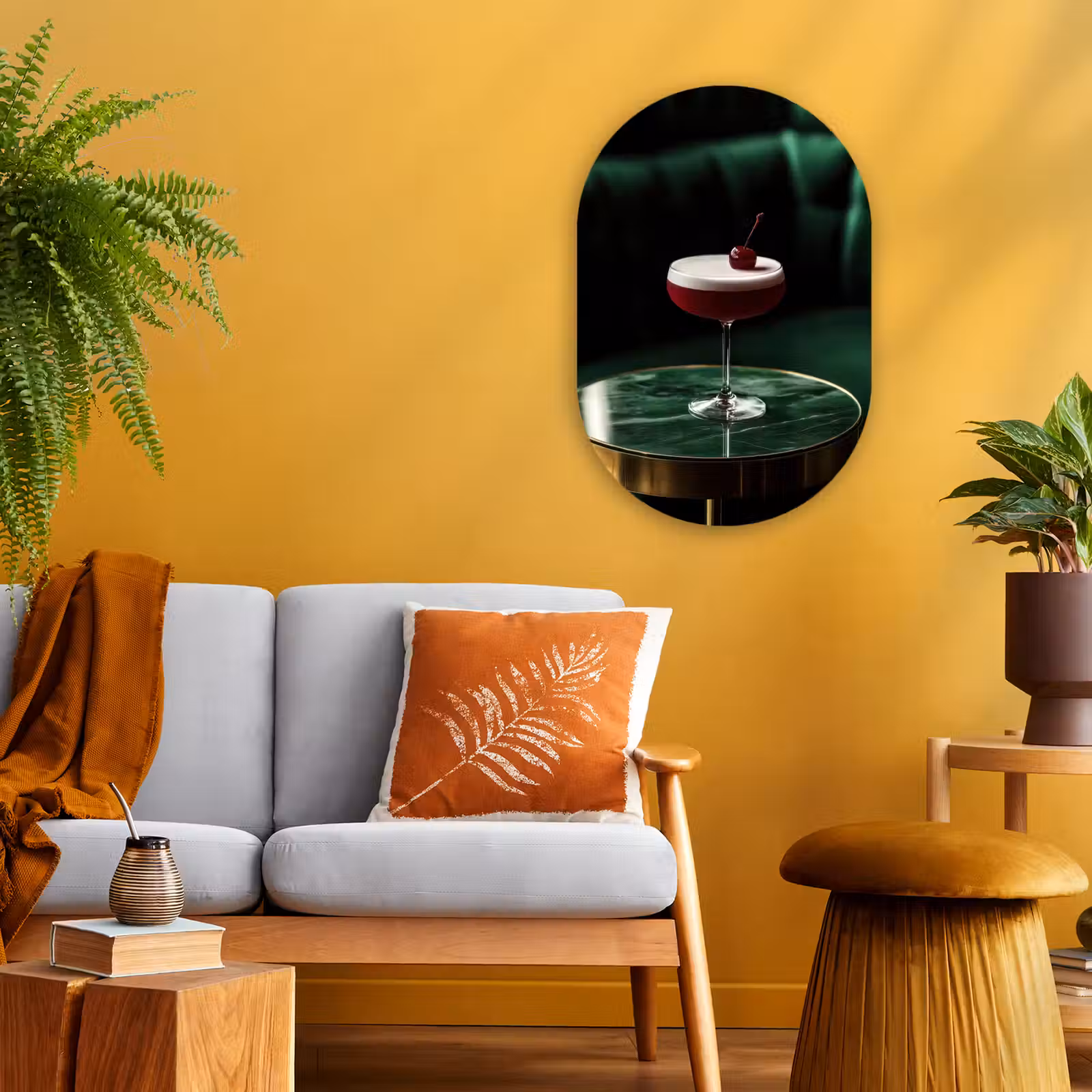 Muurovaal - Kers - Cocktail - Rood - Marmer — 1