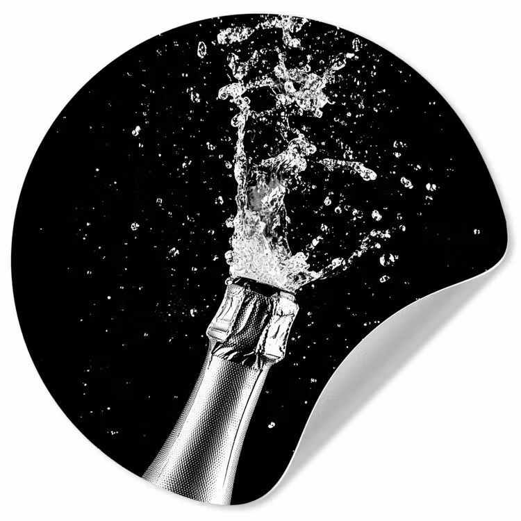 Behangcirkel - Champagne - Zwart - Spetters - Popping — 1