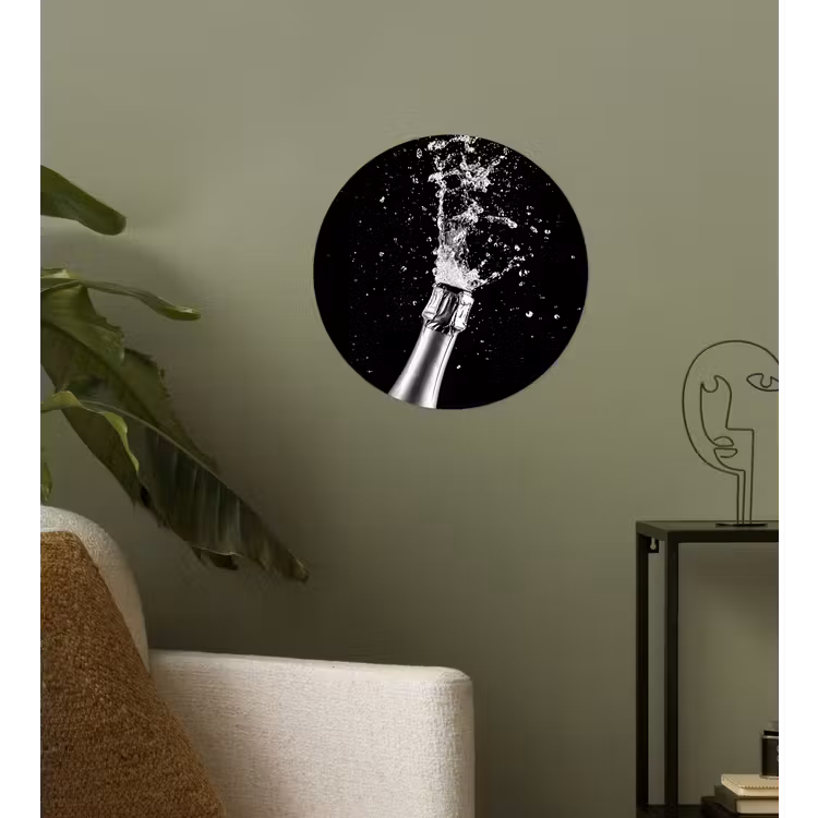 Behangcirkel - Champagne - Zwart - Spetters - Popping — 3