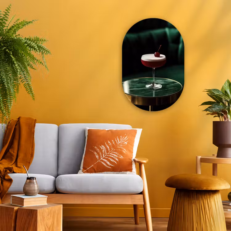 Muurovaal - Kers - Cocktail - Rood - Marmer — 1