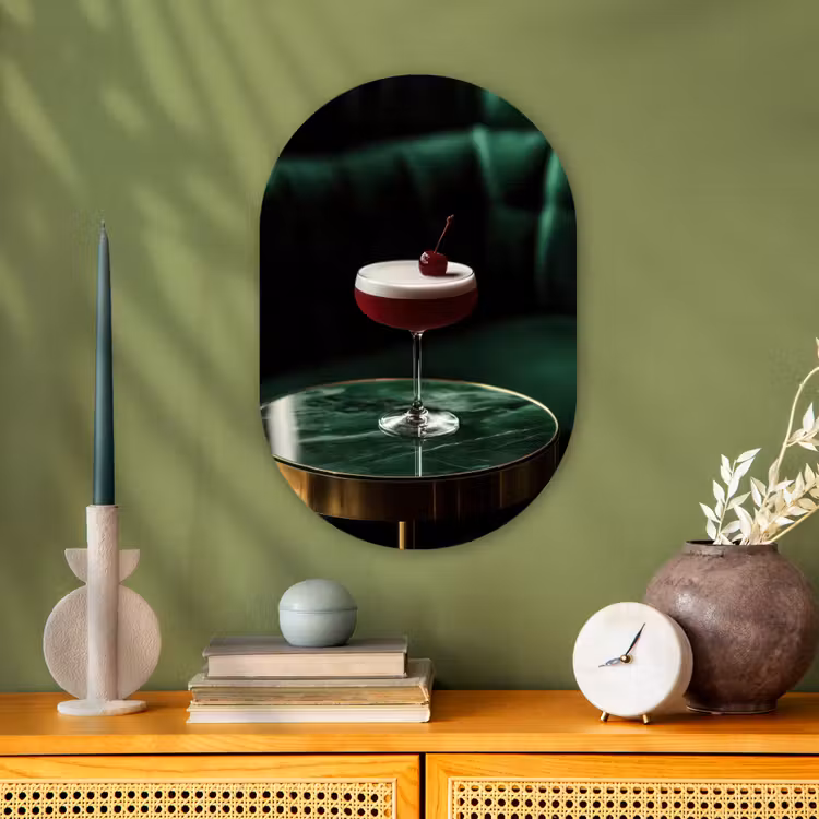 Muurovaal - Kers - Cocktail - Rood - Marmer — 2