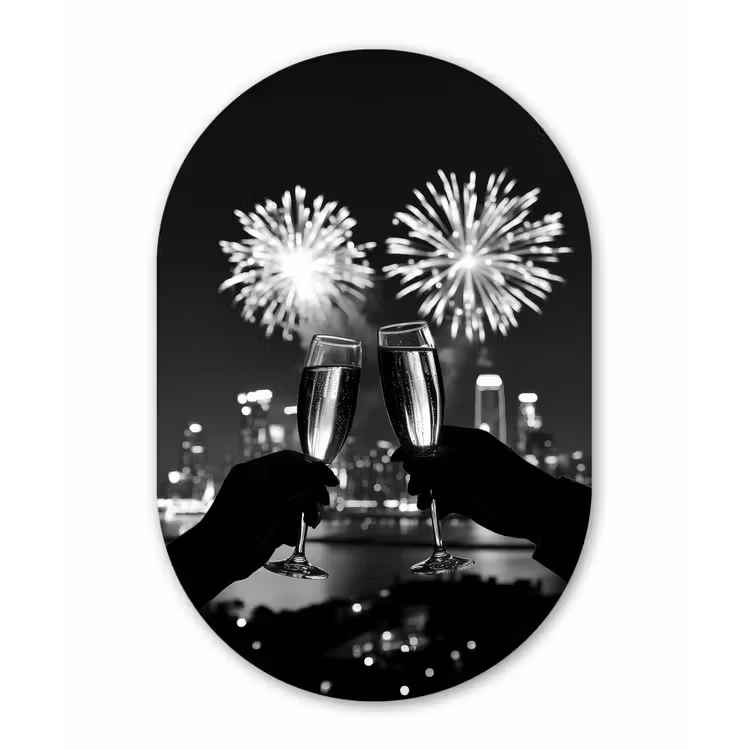 Muurovaal - Vuurwerk - Proosten - Skyline - Champagne — 1