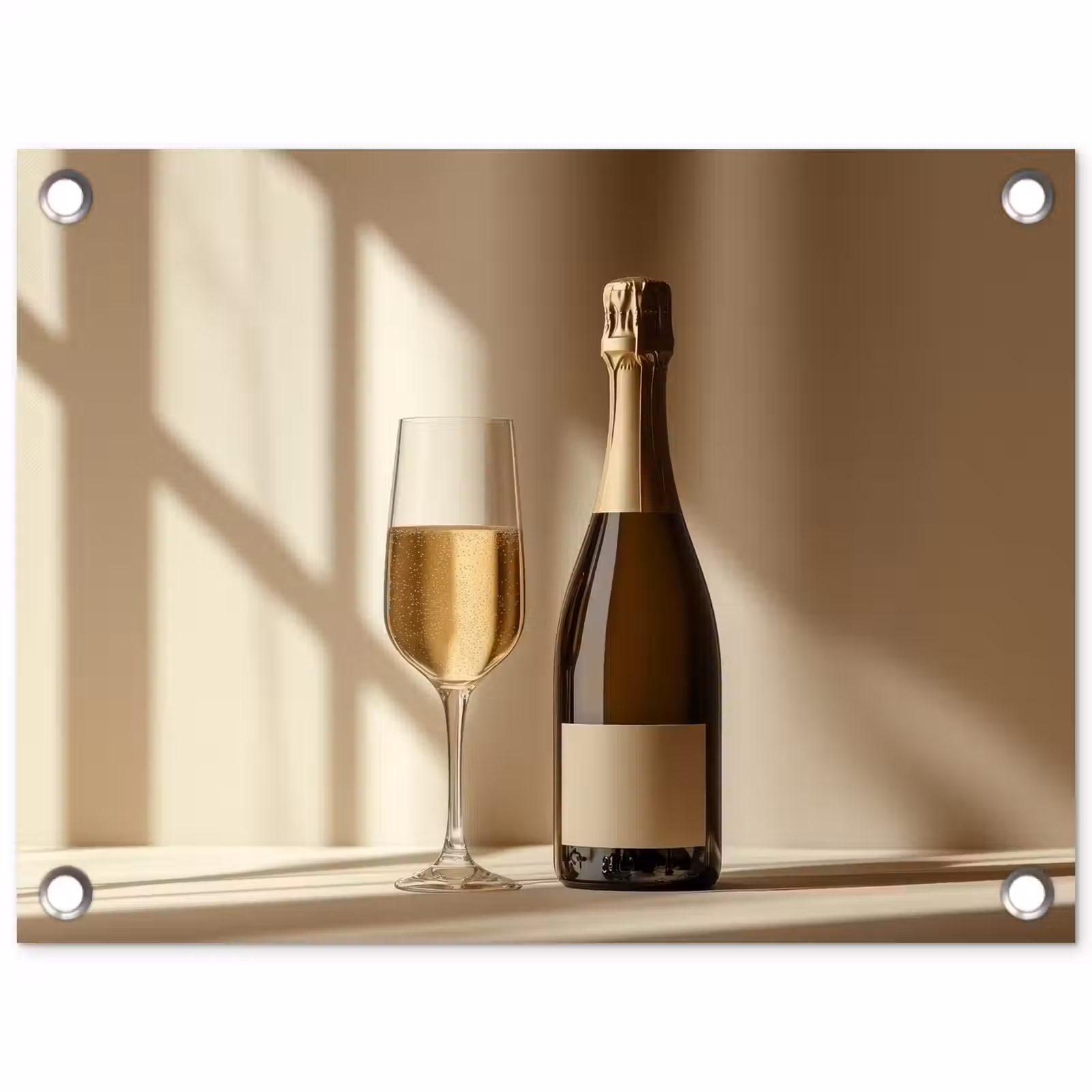 Tuinposter - Champagne - Beige - Schaduw - Bubbels — 1