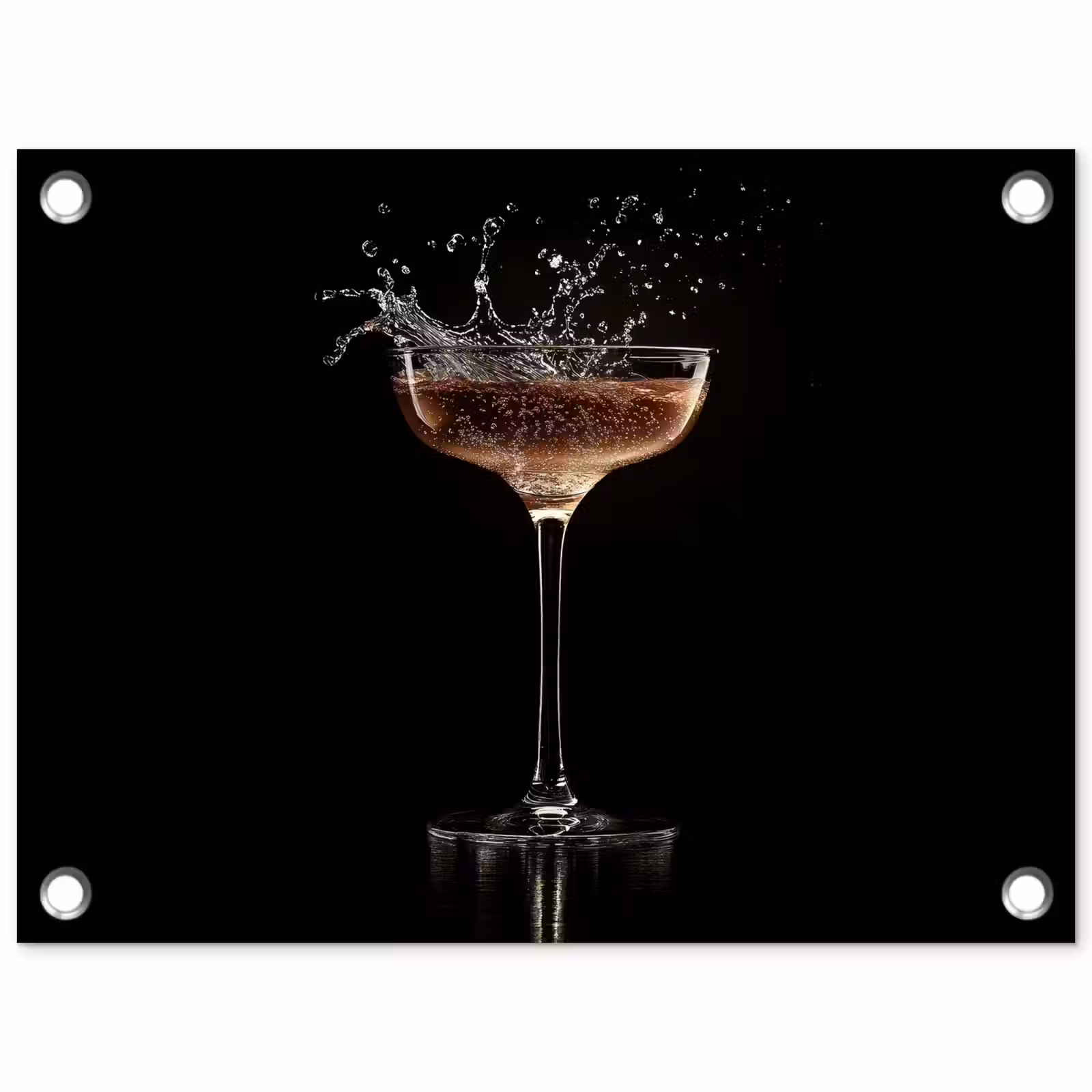 Tuinposter - Cocktail - Zwart - Spetters - Glas — 1