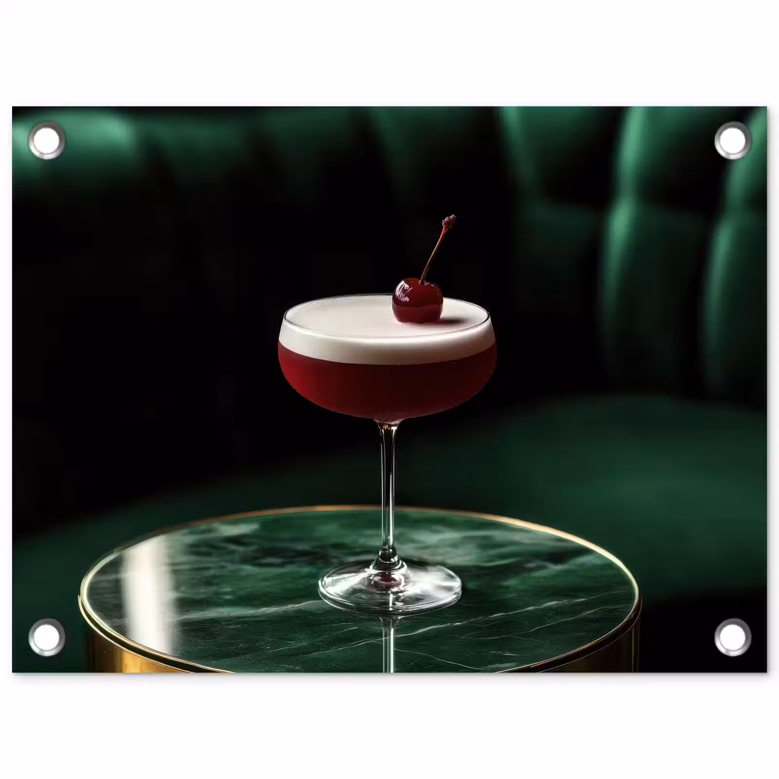 Tuinposter - Kers - Cocktail - Rood - Marmer — 1