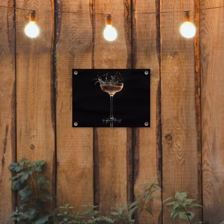 Tuinposter - Cocktail - Zwart - Spetters - Glas — 2