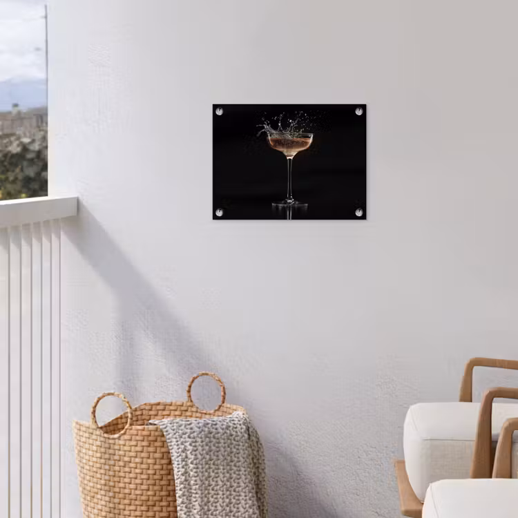Tuinposter - Cocktail - Zwart - Spetters - Glas — 3