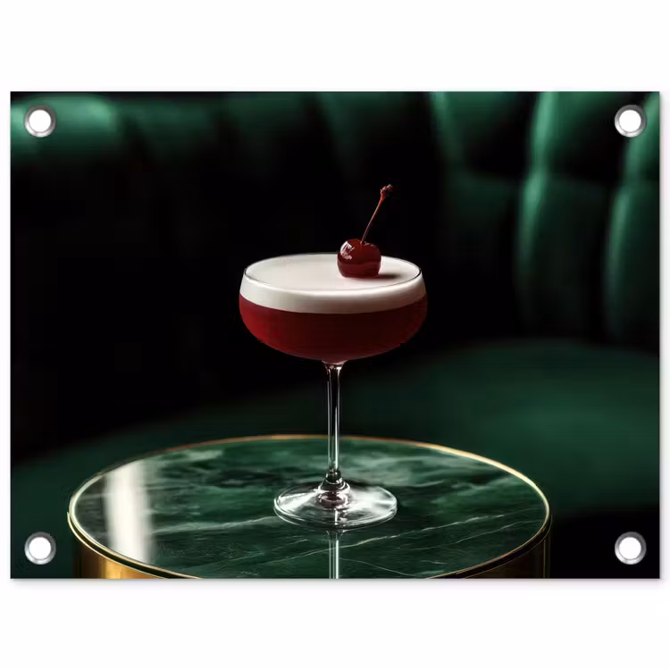 Tuinposter - Kers - Cocktail - Rood - Marmer — 1