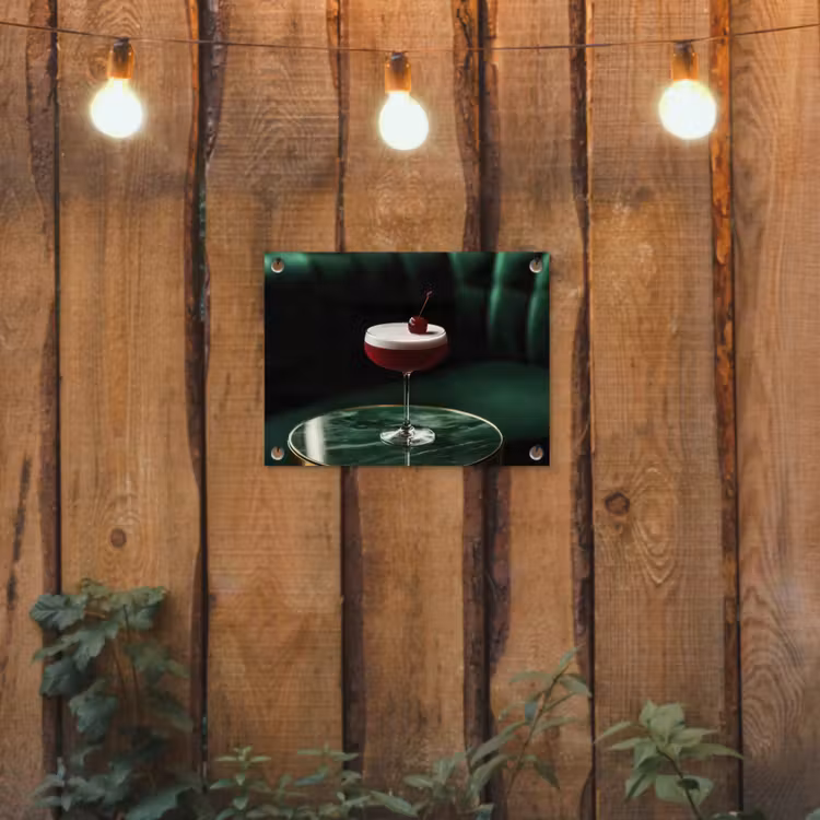 Tuinposter - Kers - Cocktail - Rood - Marmer — 2