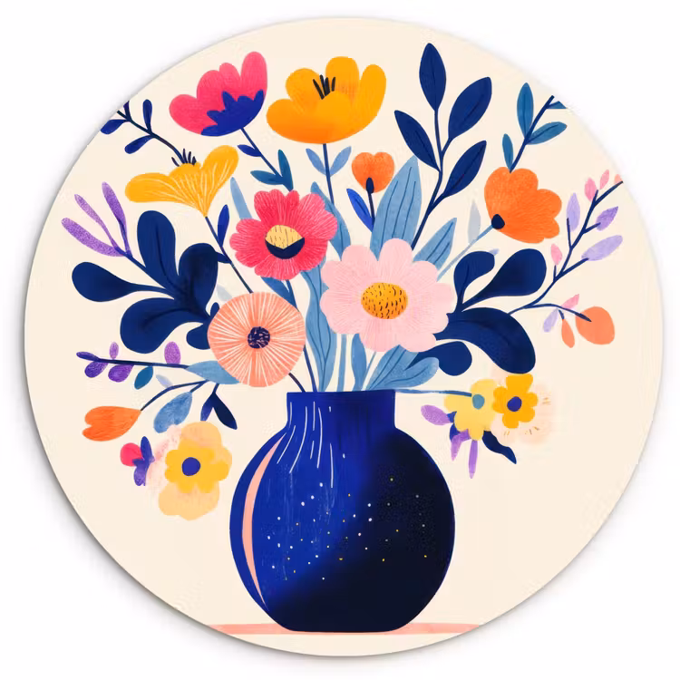 Muurcirkel - Vaas - Bloemen - Boeket — 1