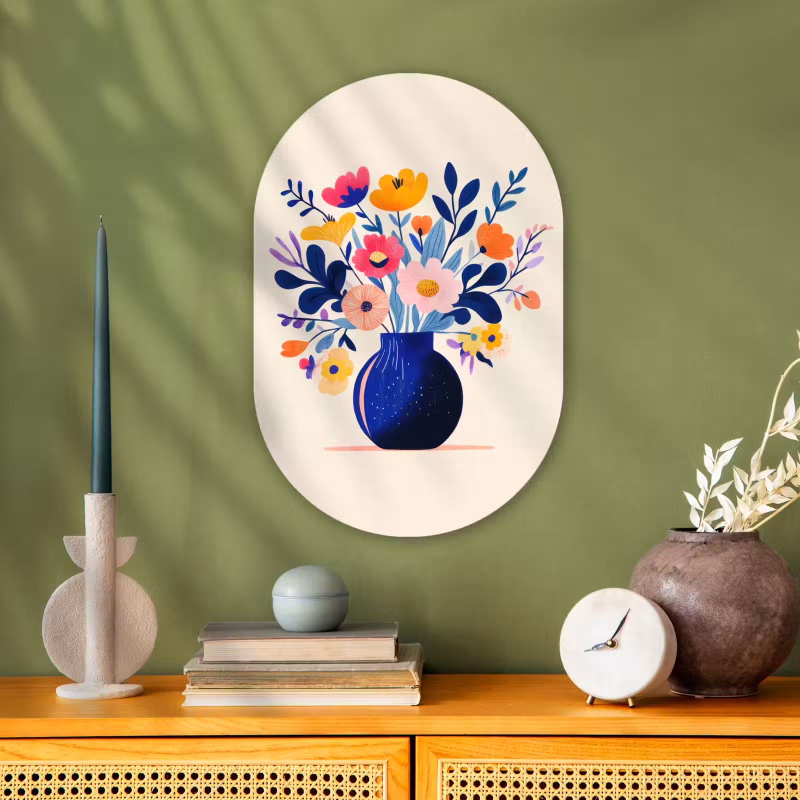 Muurovaal - Vaas - Bloemen - Boeket — 1