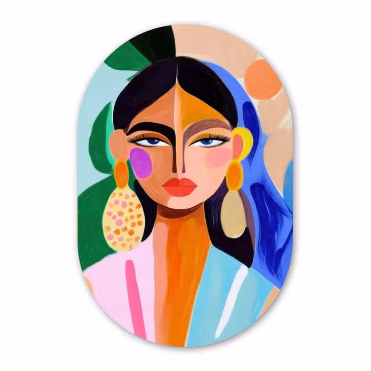Muurovaal - Portret - Vrouw - Modern — 3