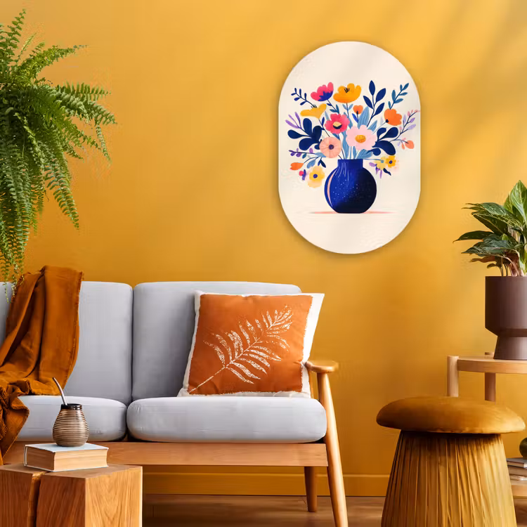 Muurovaal - Vaas - Bloemen - Boeket — 3