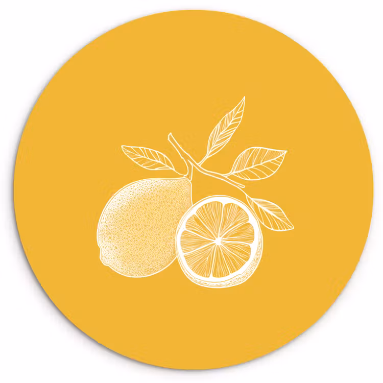 Muurcirkel - Citroenen - Illustratie - Minimalistisch - Geel — 1