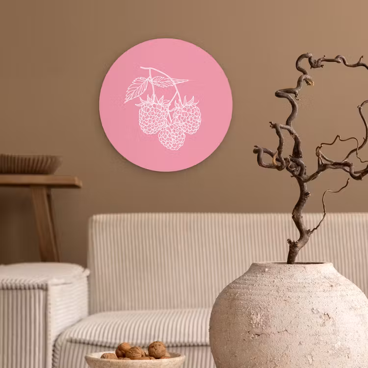 Muurcirkel - Frambozen - Steel - Getekend - Roze — 2