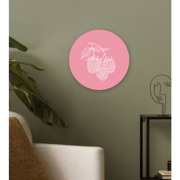 Muurcirkel - Frambozen - Steel - Getekend - Roze — 3