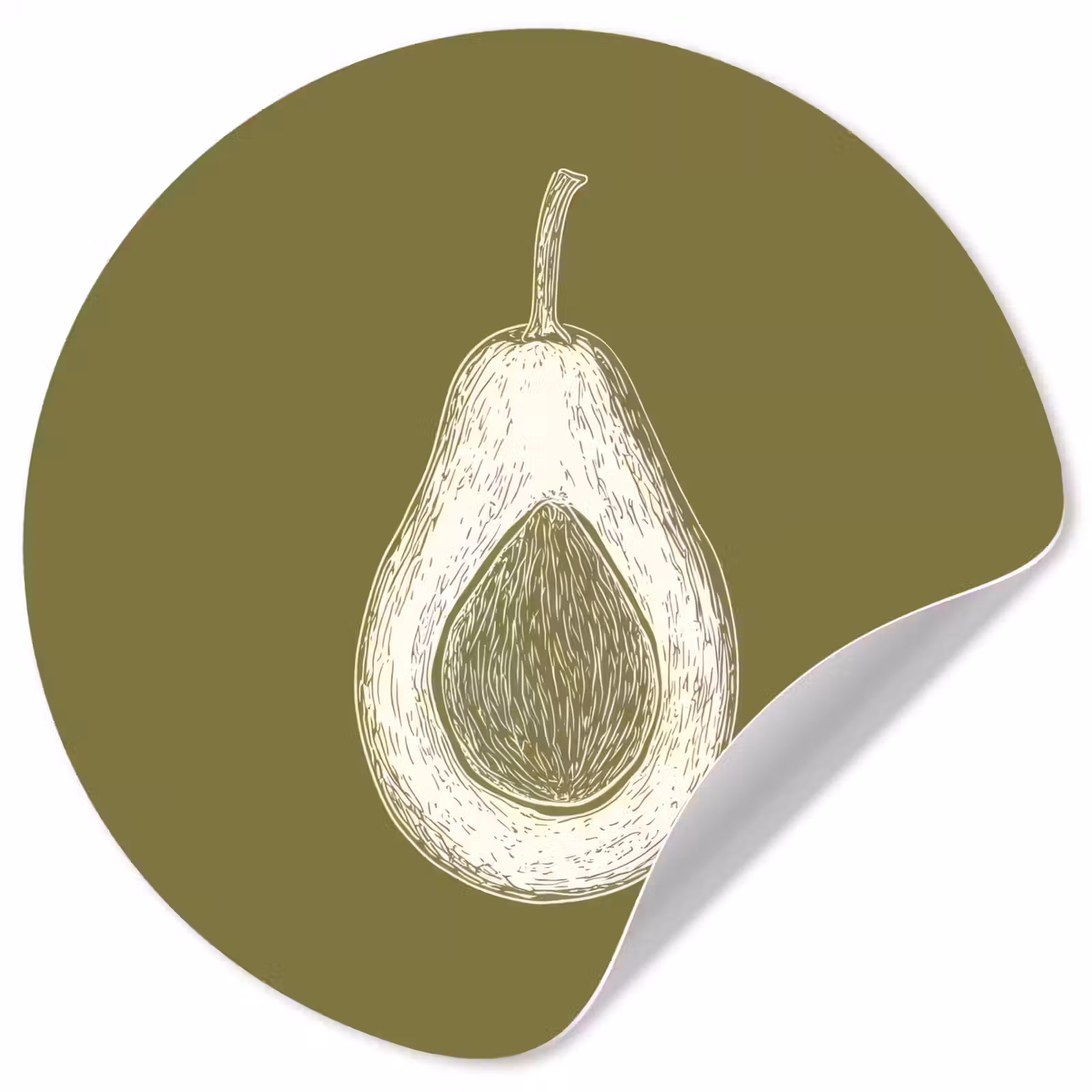 Behangcirkel - Avocado - Minimalistisch - Illustratie - Groen — 1