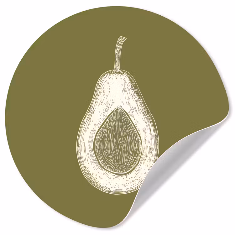 Behangcirkel - Avocado - Minimalistisch - Illustratie - Groen — 1