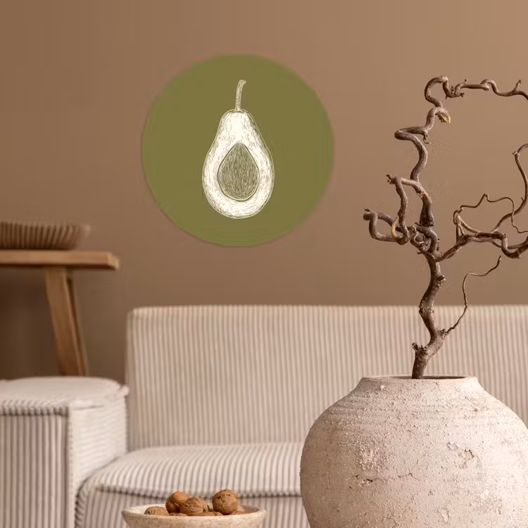 Behangcirkel - Avocado - Minimalistisch - Illustratie - Groen — 2