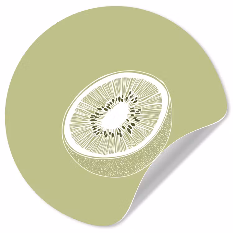 Behangcirkel - Kiwi - Lijntekening - Minimalistisch - Groen — 1