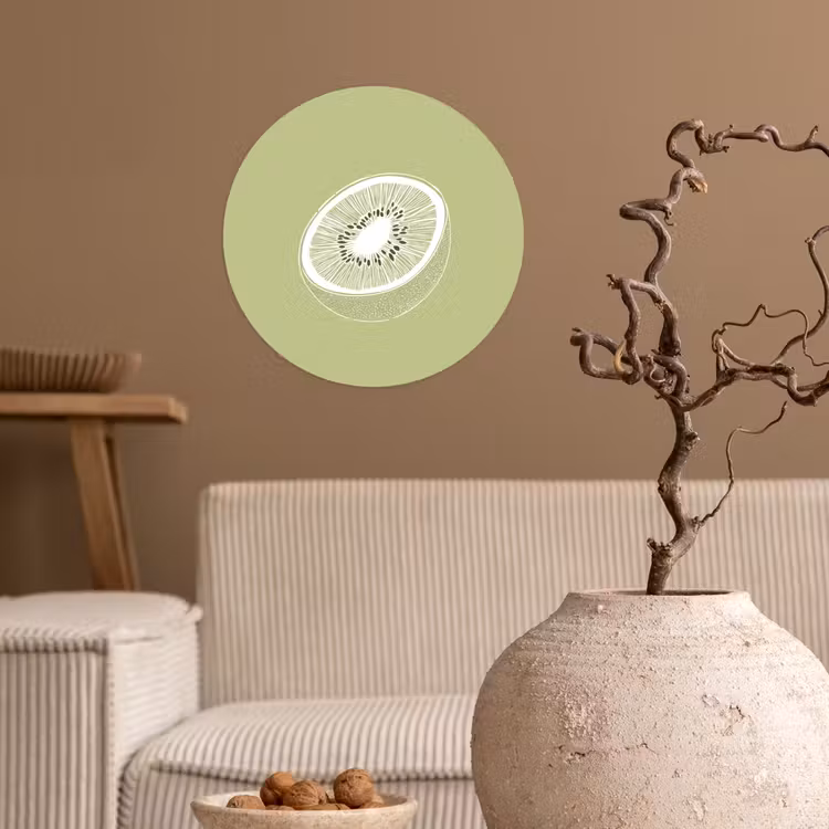 Behangcirkel - Kiwi - Lijntekening - Minimalistisch - Groen — 2
