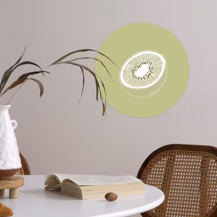 Behangcirkel - Kiwi - Lijntekening - Minimalistisch - Groen — 4