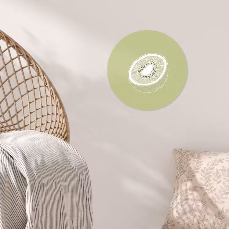 Behangcirkel - Kiwi - Lijntekening - Minimalistisch - Groen — 5