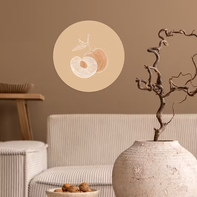 Behangcirkel - Perzik - Lijntekening - Pit - Beige — 2
