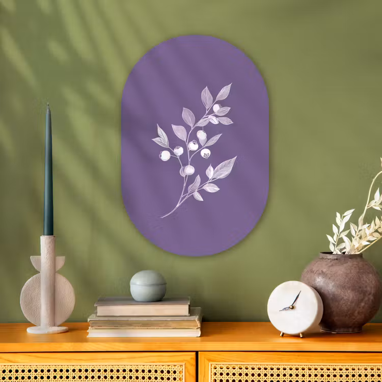 Muurovaal - Tak - Sierlijk - Bladeren - Minimalistisch — 2