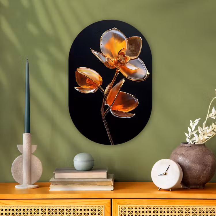Muurovaal - Bloem - Orchidee - Oranje — 2