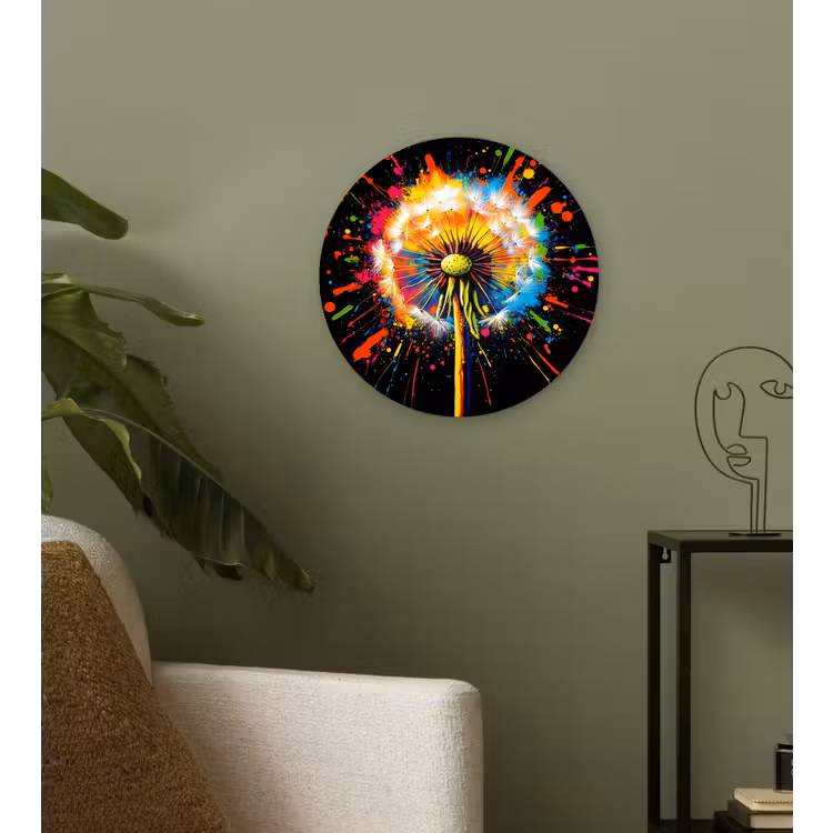 Muurcirkel - Paardenbloem - Graffiti - Kleurrijk - Bloemen - Natuur — 3