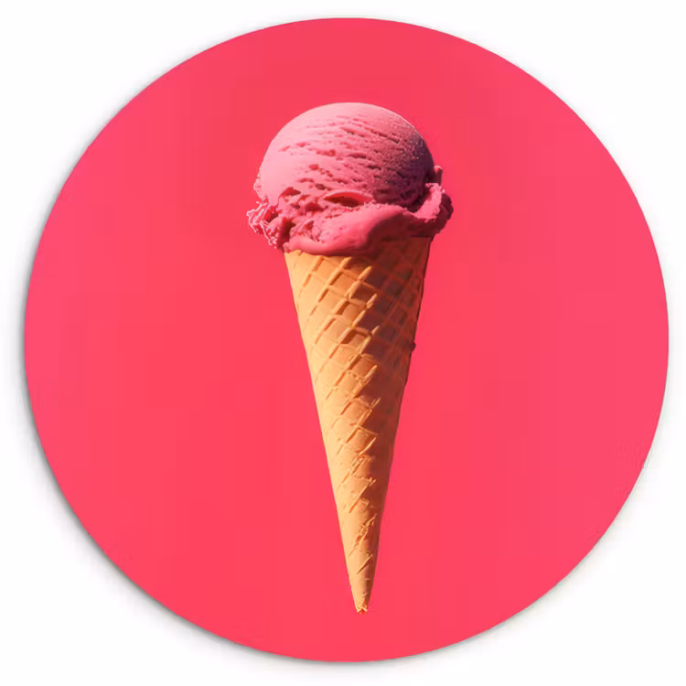 Muurcirkel - Schepijs - Roze - Hoorntje — 1