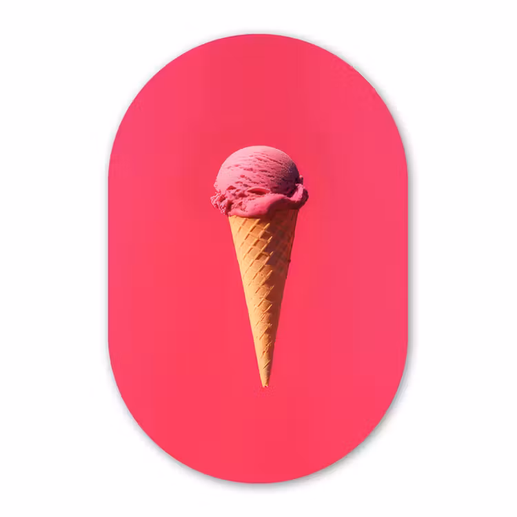 Muurovaal - Schepijs - Roze - Hoorntje — 3